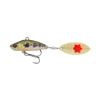 Abbildung von Savage Gear Spinnköder zum Spinnfischen auf Barsch, Rapfen &amp; Hecht 3D Sticklebait Tailspin 7,3cm 13g, Farbe:Brown Trout Smolt