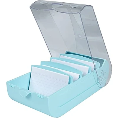 Abbildung von Exacompta 5346323D Lernkartei Bunnybox Pastellgrün DIN A7 quer inklusive 100 Karteikarten. Originelle Karteikartenbox zum einfachen Vokabeln lernen dank 5 Fächer Lernsystem für 600 Karteikarten