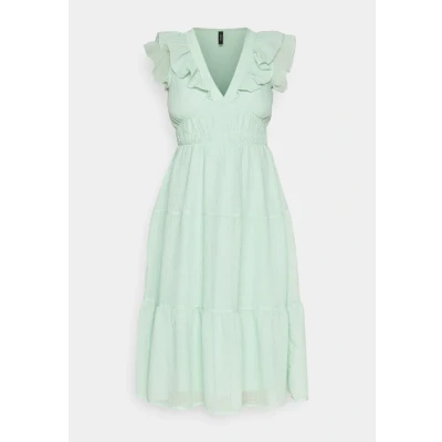 Abbildung von Vero Moda Vmemilie Capsleeve CALF Dress Cocktailkleid/festliches Kleid, Damen, Größe: XS, Silt green