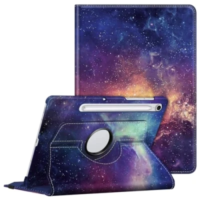 Abbildung von Fintie Hülle für Samsung Galaxy Tab S9 FE 10.9 Zoll/S9 11 Zoll 2023 Tablet mit S Pen Halter Schutzhülle Cover 360 Grad drehbarem Ständer und Auto Schlaf/Wach Funktion, Die Galaxie