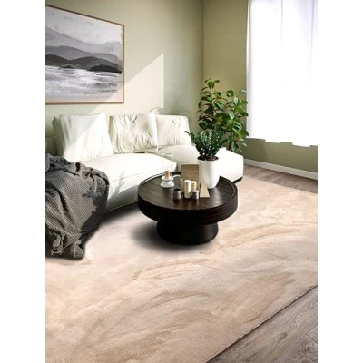 Abbildung von Villeroy &amp; Boch Shaggy Teppich Leon Flauschiger Hochflor Wohnzimmerteppich Einfarbig Weich Pflegeleicht Langflor für Wohnzimmer Esszimmer, Schlafzimmer, Kunderzimmer Creme, 80x150 cm