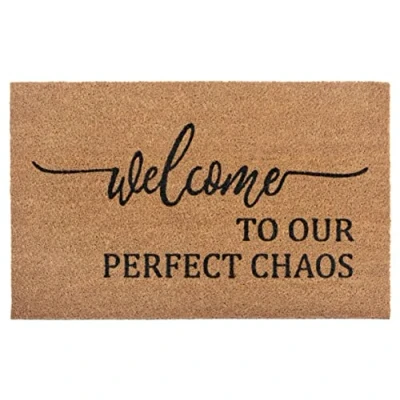 Abbildung von Hanse Home Fußmatte Kokos 45x70cm rutschfeste Schmutzfangmatte Natur für Innen, Fußabtreter Welcome Lustig Kokosfaser Kokosmatte Eingangsbereich &amp; überdachten Außenbereich