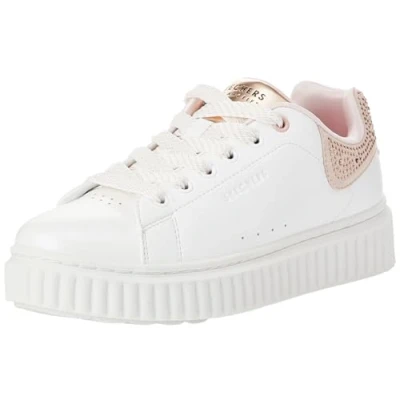 Abbildung von Skechers Street Girls Sneaker, White Synthetic/Rose Trim, 28,5 EU