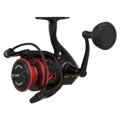 Abbildung von PENN Fierce IV Salzwasser Spinnrolle vielseitige Meeresangelrolle für Boot, Kajak, Ufer, Spinning, Jiggen, Surfen und Allround Einsatz, 5000, schwarz/rot