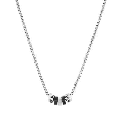 Abbildung von s.Oliver Kette mit Anhänger Edelstahl Herren Halsschmuck, 50+5 cm, Bicolor, Kommt in Schmuck Geschenk Box, 2034944