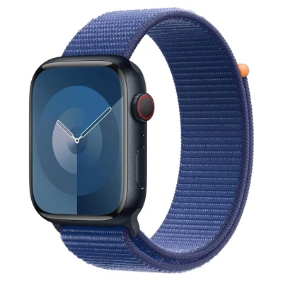 Abbildung von Apple Watch Armband Original Stoff Blau Geeignet für Series 1 bis 10 / SE Ultra (2) (44/45/46/49 mm) Ozeanblau