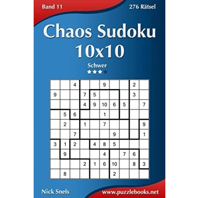 Abbildung von Chaos Sudoku 10x10 Schwer Band 11 276 Rätsel