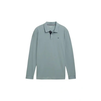 Abbildung von TOM TAILOR Herren 1043278 Longsleeve Basic Piqué Poloshirt, 27475 Grey Mint, M