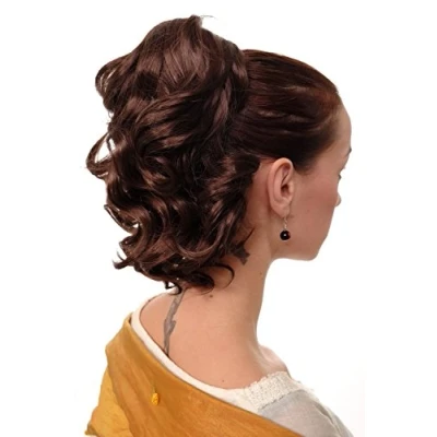 Abbildung von WIG ME UP JL 3023 6 Haarteil/Zopf gewellt halblang (35 cm) 1 Steckkamm + Gummizug Braun Mittel Aschbraun