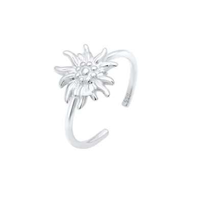 Abbildung von Elli Edelweiss Flower Ring silvercoloured, Damen, Größe: 54, Silver coloured
