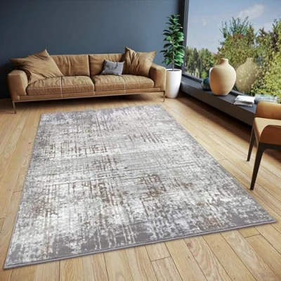 Abbildung von Hanse Home Abstract Vintage Teppich Orientalischer Kurzflor Wohnzimmerteppich im Look, Abstrakt Läufer für Schlafzimmer, Esszimmer, Wohnzimmer, Flur Creme Grau, 160x235cm