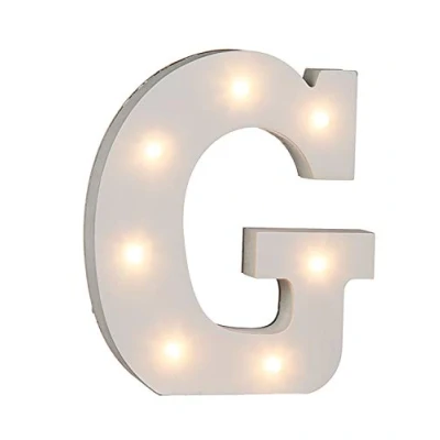 Abbildung von Out of the Blue 57/6080 Holz Buchstabe &quot;G&quot; beleuchtet mit 7 LED Lichtern, batteriebetrieben, ca. 16 cm
