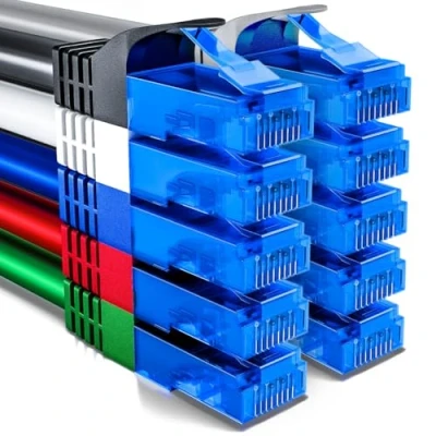 Abbildung von deleyCON 10x 2m CAT6 Netzwerkkabel Set U UTP RJ45 CAT 6 LAN Kabel Patchkabel Ethernetkabel DSL Switch Router Modem Repeater Patchpanel Bunt