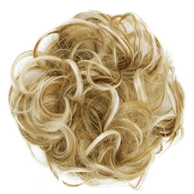 Abbildung von CAISHA Haarteil Haargummi Hochsteckfrisuren Brautfrisuren Voluminös Gelockt Unordentlich Dutt Kunstfaser DM15cm Blond Mix G13AL