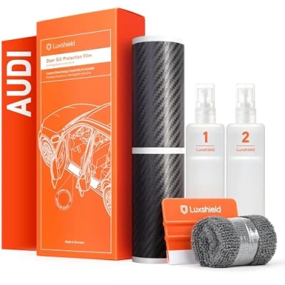 Abbildung von Luxshield Auto Einstiegsleisten Schutz für Audi Q2 GA I 2016 2024 Schutzfolie Autotür Zubehör Zierleisten Lackschutzfolie Carbon Schwarz