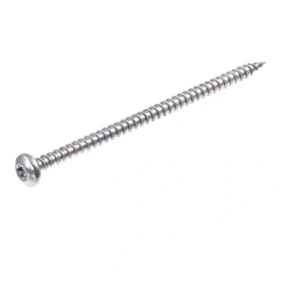 Abbildung von SECCARO Spanplattenschraube Halbrundkopf 5 x 100 mm, Edelstahl V2A VA A2, Holzschraube mit Vollgewinde, TX/Innensechsrund, Stück