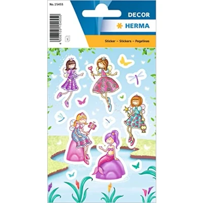 Abbildung von HERMA 15455 Aufkleber Feen Prinzessin klein groß, 27 Stück, Mädchen Sticker mit Meerjungfrau Elfen Motiv, Kinder Etiketten für Fotoalbum Tagebuch Poesiealbum Scrapbooking Geburtstag Deko Briefe DIY