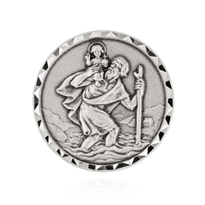 Abbildung von NKlaus Schutzpatron der Fahrer 3cm Autoplakette Rand diamantiert Selbstklebend Magnet 11441