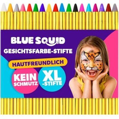 Abbildung von Blue Squid Kinderschminke Set, 18 Farben Gesichtsfarbe Schminkstifte, Kinder Schminkset Ideal für Partys Mädchen, Gesichtsfarben, Halloween, Fasching, Karnavel Professionelle Schminke