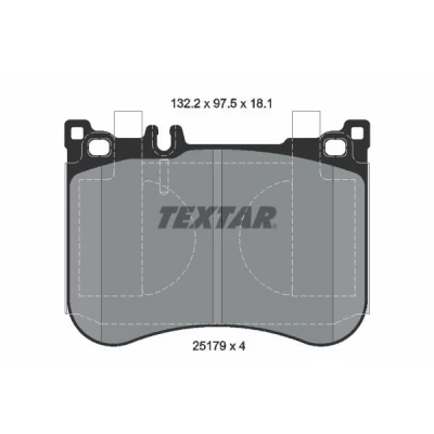 Abbildung von TEXTAR 2517901 Bremsbelagsatz für Verschleißwarnanzeiger vorbereitet MERCEDES BENZ: E Class Saloon, S CLS