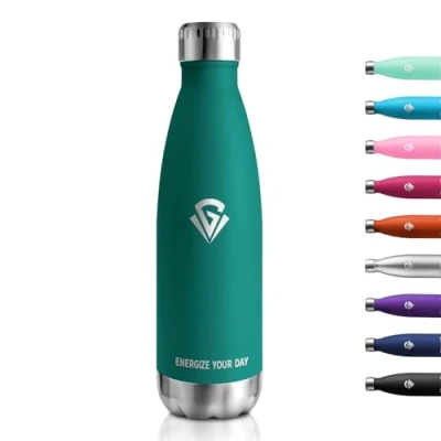 Abbildung von Isolierflasche 500ml, Thermosflasche Kohlensäure Geeignet, Thermoskanne BPA Frei, Vakuum Edelstahl Trinkflasche, Frei Auslaufsicher Wasserflasche, für Sport, Reisen, Jungs, Mädchen, Outdoor