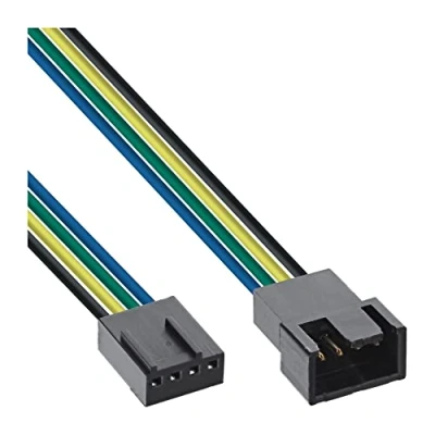 Abbildung von InLine 33328D Lüfterkabel Verlängerung PWM, 4pol Molex Stecker / Buchse, 0,7m, 1 Stück