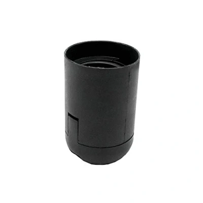 Abbildung von Fassung E27 Schwarz Thermoplast mit Glattmantel und Aufsteckkappe ISO Feingewinde DIN 13 5 M10x1 Lampenfassung