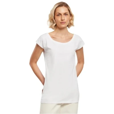 Abbildung von Build Your Brand Damen BB013 Ladies Wide Neck Tee T Shirt, White, S