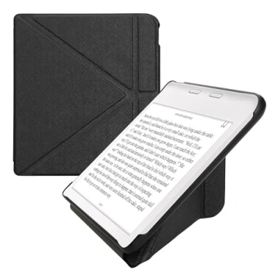 Abbildung von kwmobile Hülle kompatibel mit Kobo Libra Colour/Tolino Vision Color Kunstleder Case eReader Schutzhülle Cover Schwarz