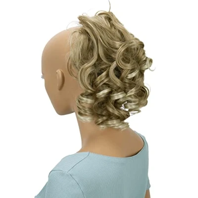 Abbildung von CAISHA Haarteil Haargummi Lena Hochsteckfrisuren Brautfrisuren Voluminös Gelockt Unordentlich Dutt Kunstfaser DM17cm Blond Mix G12L