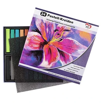 Abbildung von Ideen mit Herz Pastell Kreide, 24 hochwertige Kreiden in leuchtenden Farben, hoch pigmentiert Studio, Kunst, Hobby, Malen, Basteln, DIY