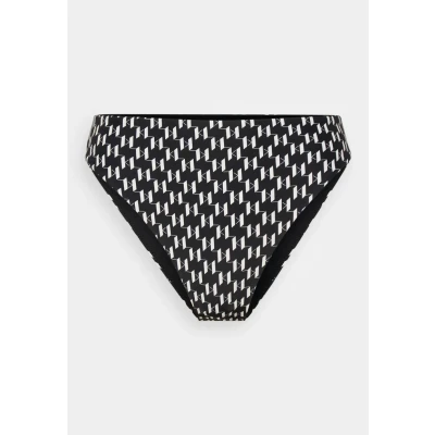 Abbildung von KARL Lagerfeld Monogram Cheeky Bottom Bikinihose, Damen, Größe: Small, Black/white