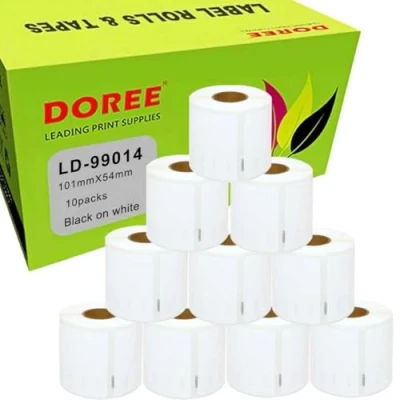 Abbildung von Doree 99014 S0722430 Adress Etiketten, 54 x 101 mm, 220 Etiketten pro Rolle, kompatibel mit Dymo LabelWriter 4XL 450 400 330 320 310 (10 Packungen)