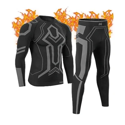 Abbildung von MEETWEE Herren Thermounterwäsche Set Funktionswäsche Atmungsaktiv Skiunterwäsche Männer, Thermo Unterwäsche Thermounterhemd Thermounterhose Warme Winter