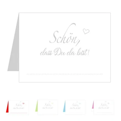 Abbildung von Edition Seidel Set 50 Premium Tischkarten Tischkärtchen Platzkarten Namenskarten Hochzeit Geburtstag Taufe Kommunion Konfirmation Firmung Jugendweihe Goldene (Grau/Silber)