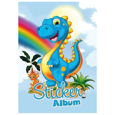 Abbildung von HERMA 15422 Stickeralbum leer zum Sammeln A5 Dinosaurier, beschichtetes Stickerbuch aus Silikonpapier Ablösen und Wiederverwenden der Sticker, blanko Sammelalbum für Mädchen Jungen Kinder