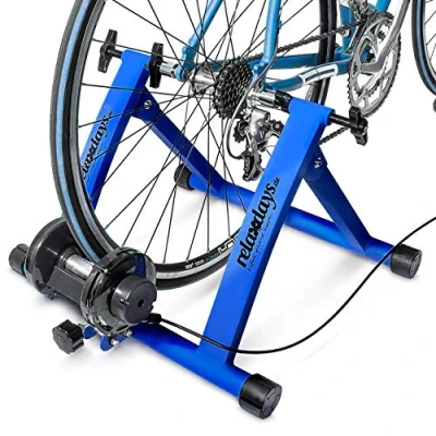Abbildung von Relaxdays Unisex Erwachsene Rollentrainer Inklusive Schaltung 6 Gänge für 26 28 Zoll bis 120 kg Belastbar Indoor Fahrradfahren Stahl, Grün, Standard