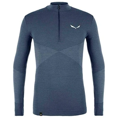 Abbildung von Salewa Herren Blusen und T Shirts M Zebru Responsive 1/2 Zip Tee, Dark Denim, 52/XL, 00 0000027967