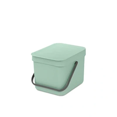 Abbildung von Brabantia Sort &amp; Go Abfallbehälter 40L Großer Recyclingbehälter für die Küche Tragegriff Pflegeleicht Passt Eng an Wand Küchenmülleimer Jade Green 27 x 35 62 cm