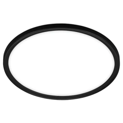 Abbildung von BRILONER Leuchten LED Bad Deckenleuchte mit Backlight, IP44 Badezimmerlampe, ultraflach, neutralweißes Licht, Schwarz, 290x35 mm (DxH)