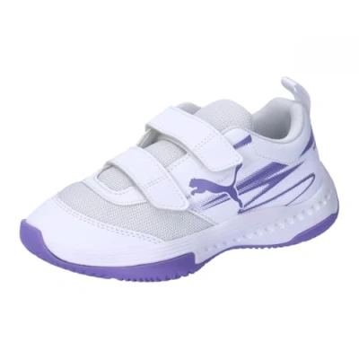 Abbildung von PUMA Jungen Unisex Kinder Varion II V Jr Indoor Court Shoe, White Lavender Alert, 29 EU