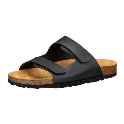 Abbildung von Lico Herren Bioline Man Hausschuhe, Schwarz Velcro, 48 EU