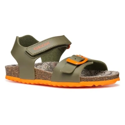 Abbildung von Geox Ghita BOY Riemensandalette für Kinder, Größe: 33, Military/orange Schuhe