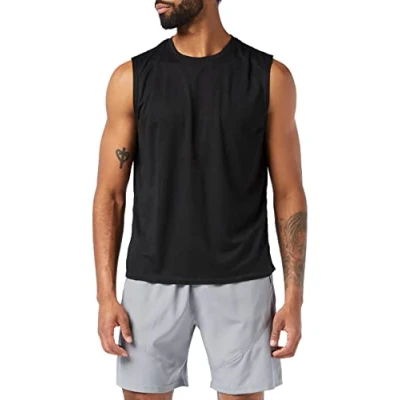 Abbildung von MEETYOO Herren Tank Top Achselshirts Sport Ärmelloses Shirt Unterhemd Fitness Sleeveless Für Running Jogging Gym Vest, Grau, XL EU