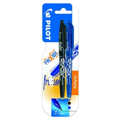Abbildung von Pilot Spain Frixion Ball Kugelschreiber, radierbar, 2 Stück, blau und schwarz