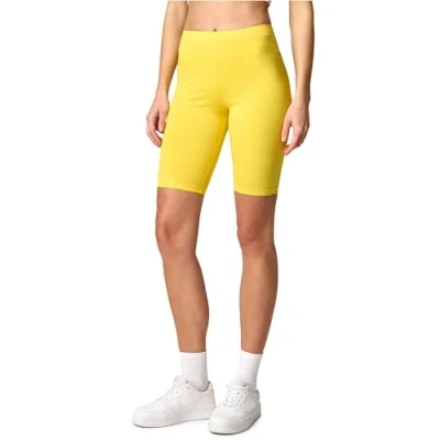 Abbildung von Merry Style Damen Sport Leggings kurz Sportleggings Radlerhose Sporthose aus Baumwolle MS10 200 (Gelb, XXL)
