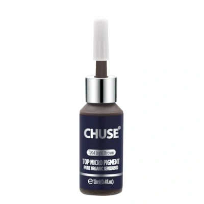 Abbildung von CHUSE T204 Hellbraune Microblading Micro Pigment Permanent Make up Tattoo Ink Kosmetische Farbe Bestanden SGS, DermaTest 12 ml (0,4fl.oz)