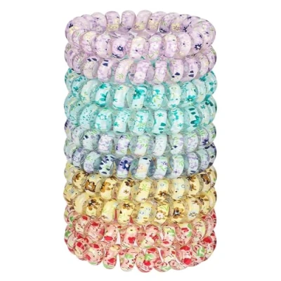 Abbildung von JessLab Spirale Haargummis, 10 Stück Sortierte, Spurlose Spiral Niedliche Plastikspirale als Pferdeschwanzhalter, Schadensfreies Haar Accessoire für Frauen und Mädchen, Farbe 3 Mischen