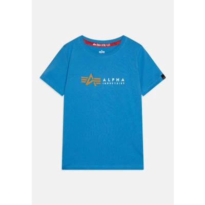 Abbildung von Alpha Industries Label KIDS Teens Unisex Tshirt print für Kinder, Größe: 152, Mediteranian blue