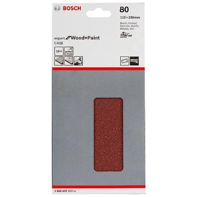 Abbildung von Bosch Accessories Professional Schleifblatt für Schwingschleifer Holz und Farbe Expert for Wood and Paint (10 Stück, Körnung 80, C430)